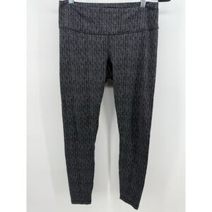 prAna Geometric Leaf Print Cropped Leggings Women's‎ Gray Black Geometric